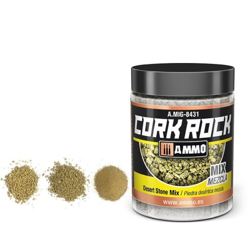 Przejdź do produktu Ammo Mig 8431 - Posypka z mielonego korka do makiet, jasny kamień mix 100 ml