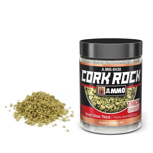 Przejdź do produktu Ammo Mig 8430 - Posypka z mielonego korka do makiet, jasny kamień gruba 100 ml