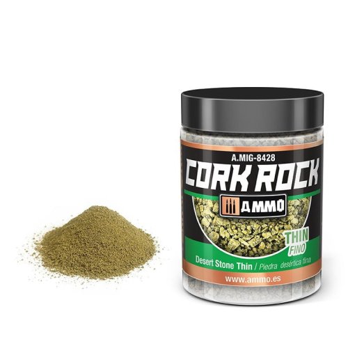 Przejdź do produktu Ammo Mig 8428 - Posypka z mielonego korka do makiet, jasny kamień drobna 100 ml