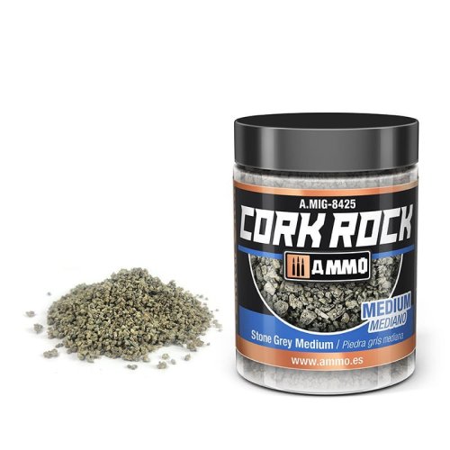 Przejdź do produktu Ammo Mig 8425 - Posypka z mielonego korka do makiet, szara średnia 100 ml