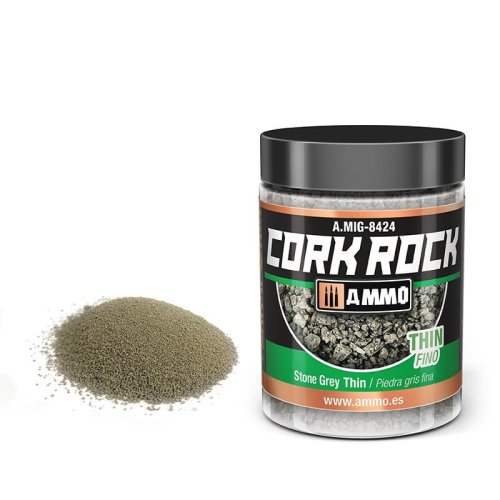 Przejdź do produktu Ammo Mig 8424 - Posypka z mielonego korka do makiet, szara drobna 100 ml