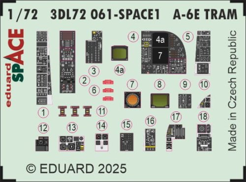 Przejdź do produktu Eduard 3DL72061 - 1:72 A-6E TRAM Space 3D Decals + PE