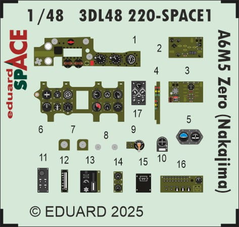 Przejdź do produktu Eduard 3DL48220 - 1:48 A6M5 Zero Nakajima Space 3D Decals + PE