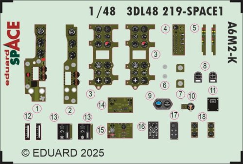 Przejdź do produktu Eduard 3DL48219 - 1:48 A6M2-K Space 3D Decals + PE