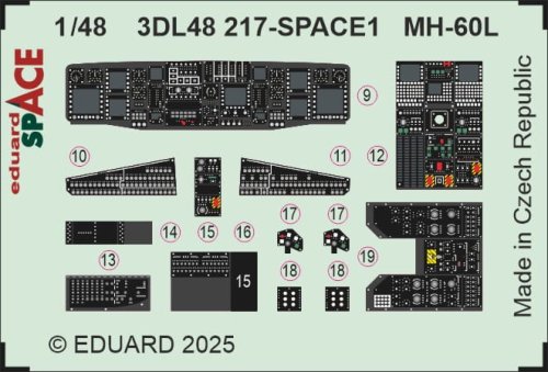 Przejdź do produktu Eduard 3DL48217 - 1:48 MH-60L Space 3D Decals + PE