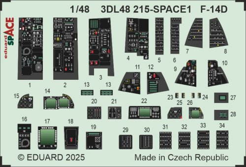 Przejdź do produktu Eduard 3DL48215 - 1:48 F-14D Space 3D Decals + PE