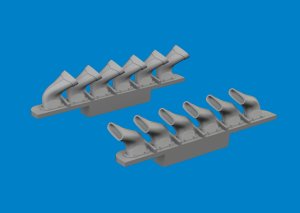 Eduard 672410 - 1:72 Spitfire Mk.V six-stacks exhaust fishtail Print 3D