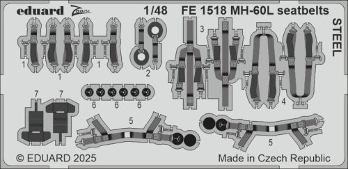 Przejdź do produktu Eduard FE1518 - 1:48 MH-60L seatbelts - Steel
