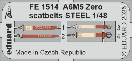 Przejdź do produktu Eduard FE1514 - 1:48 A6M5 Zero seatbelts - Steel
