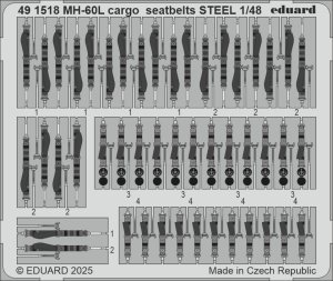 Eduard 491518 - 1:48 MH-60L cargo seatbelts - Steel