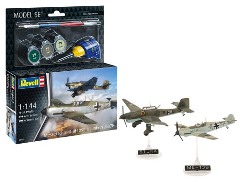 Przejdź do produktu Revell 63770 - 1:144 Bf 109E & Ju 87B Stuka modele z farbami