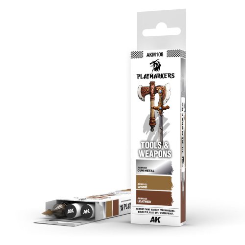 Przejdź do produktu AK Interactive AKM108 - Zestaw 3 markerów do malowania figurek Playmarkers Tools & Weapons