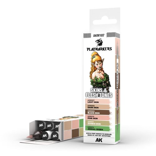 Przejdź do produktu AK Interactive AKM107 - Zestaw 6 markerów do malowania figurek Playmarkers Skin & Flesh Tones
