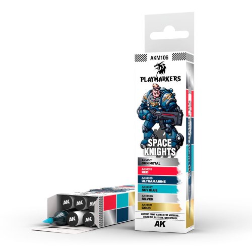 Przejdź do produktu AK Interactive AKM106 - Zestaw 6 markerów do malowania figurek Playmarkers Space Knights