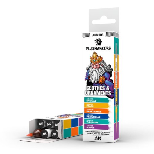 Przejdź do produktu AK Interactive AKM103 - Zestaw 6 markerów do malowania figurek Playmarkers Clothes & Ornaments