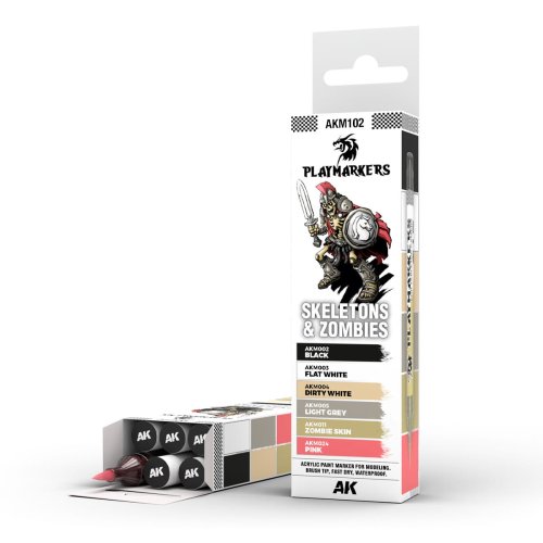 Przejdź do produktu AK Interactive AKM102 - Zestaw 6 markerów do malowania figurek Playmarkers Skeleton & Zombies