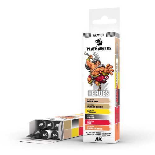 Przejdź do produktu AK Interactive AKM101 - Zestaw 6 markerów do malowania figurek Playmarkers Heroes