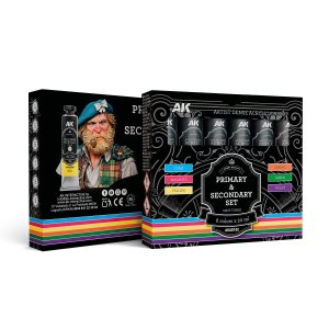 AK Interactive AD102 - Zestaw artystycznych gęstych farb akrylowych Primary & Secondary