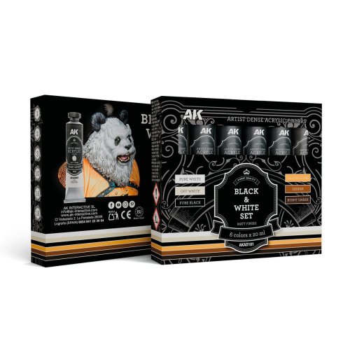 Przejdź do produktu AK Interactive AD101 - Zestaw artystycznych gęstych farb akrylowych Black & White