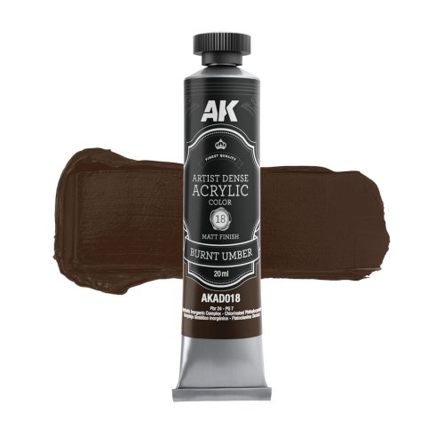 Przejdź do produktu AK Interactive AD018 - Artystyczna gęsta farba akrylowa Burnt Umber 20 ml