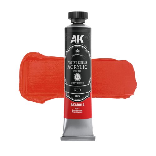 Przejdź do produktu AK Interactive AD014 - Artystyczna gęsta farba akrylowa Red 20 ml