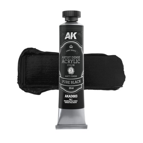 Przejdź do produktu AK Interactive AD003 - Artystyczna gęsta farba akrylowa Pure Black 20 ml