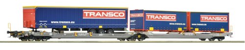 Przejdź do produktu Roco 6600113 H0 - Podwójny wagon platforma typu T3000e z naczepami, HUPAC, ep.V-VI