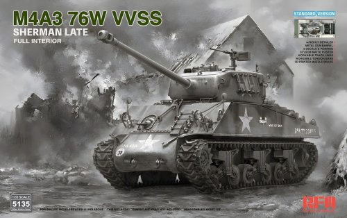 Przejdź do produktu Rye Field Model 5135 - 1:35 M4A3 76W VVSS Sherman late with Full Interior