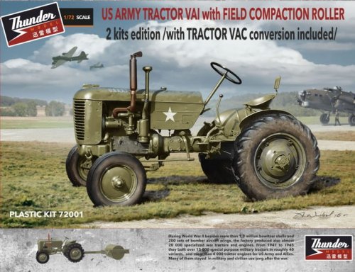 Przejdź do produktu Thunder Model 72001 - 1:72 US Army Tractor VAI with Field Compaction Roller 2 Kits Editions
