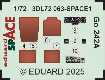 Przejdź do produktu Eduard 3DL72063 - 1:72 Go 242A Space 3D Decals + PE