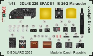 Eduard 3DL48225 - 1:48 B-26G Marauder cockpit & nose Space 3D Decals + PE
