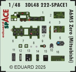 Eduard 3DL48222 - 1:48 A6M5 Zero Mitsubishi Space 3D Decals + PE