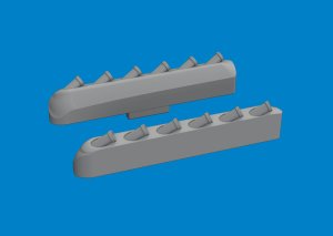 Eduard 672412 - 1:72 P-51 exhaust stacks w/ fairing Print 3D