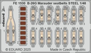 Eduard FE1530 - 1:48 B-26G Marauder seatbelts - Steel