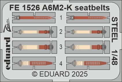 Przejdź do produktu Eduard FE1526 - 1:48 A6M2-K seatbelts - Steel