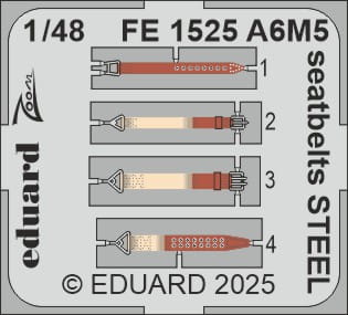 Przejdź do produktu Eduard FE1525 - 1:48 A6M5 seatbelts - Steel