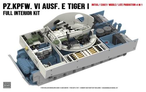 Przejdź do produktu Rye Field Model 5141 - 1:35 German Tiger I Initial / Early / Middle / Late Production 4 in 1 Full Interior Kit