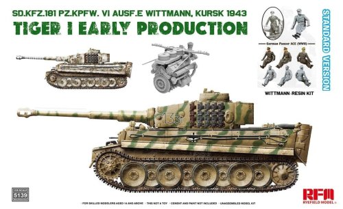 Przejdź do produktu Rye Field Model 5139 - 1:35 Tiger I Early Production Wittmann Kursk 1943 Standard Version