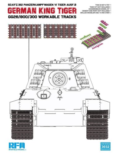 Przejdź do produktu Rye Field Model 3032 - 1:35 German King Tiger GG26/800/300 Workable Tracks