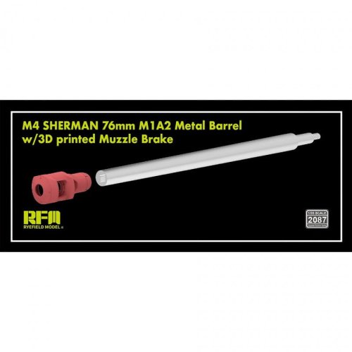 Przejdź do produktu Rye Field Model 2087 - 1:35 M4 Sherman 76 mm M1A2 Metal Barrel w/3D Printed Muzzle Brake