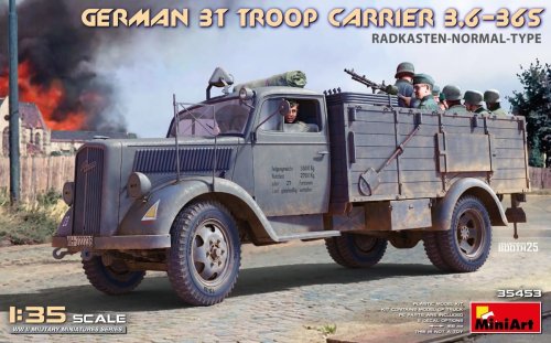 Przejdź do produktu Miniart 35453 - 1:35 German 3T Troop Carrier 3,6-36S Radkasten-Normal-Type