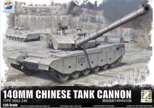 Przejdź do produktu Zimi Model Toucan TC35005 - 1:35 China MBT ZTZ-99A2-140 140 mm Chinese Tank Cannon