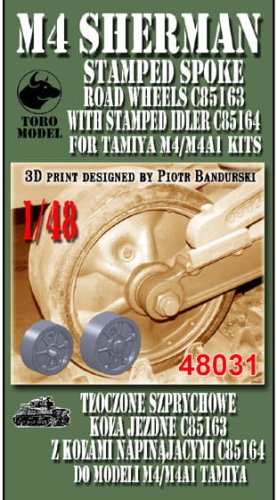 Przejdź do produktu Toro 48031 - 1:48 M4 Sherman Tłoczone Szprychowe Koła Jezdne C85163 z Kołami Napinającymi C85164
