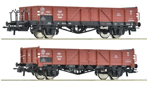 Przejdź do produktu Roco 6600150 H0 - Zestaw 2 wagonów towarowych otwartych typu Wddt, PKP, ep.III