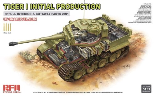 Przejdź do produktu Rye Field Model 5131 - 1:35 Tiger I Initial Production w/ Full Interior & Cutaway Parts Upgrade Edition