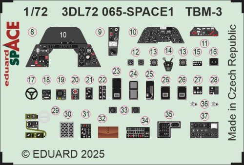 Przejdź do produktu Eduard 3DL72065 - 1:72 TBM-3 Space 3D Decals + PE