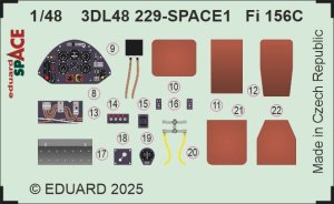 Eduard 3DL48229 - 1:48 Fi 156C Space 3D Decals + PE