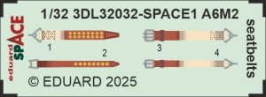 Eduard 3DL32032 - 1:32 A6M2 Zero seatbelts Space 3D Decals