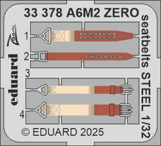 Przejdź do produktu Eduard 33378 - 1:32 A6M2 Zero seatbelts - Steel