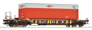 Roco 67598 H0 - Wagon towarowy platforma typu T3 z kontenerem Rail Cargo Austria, ÖBB, ep.V